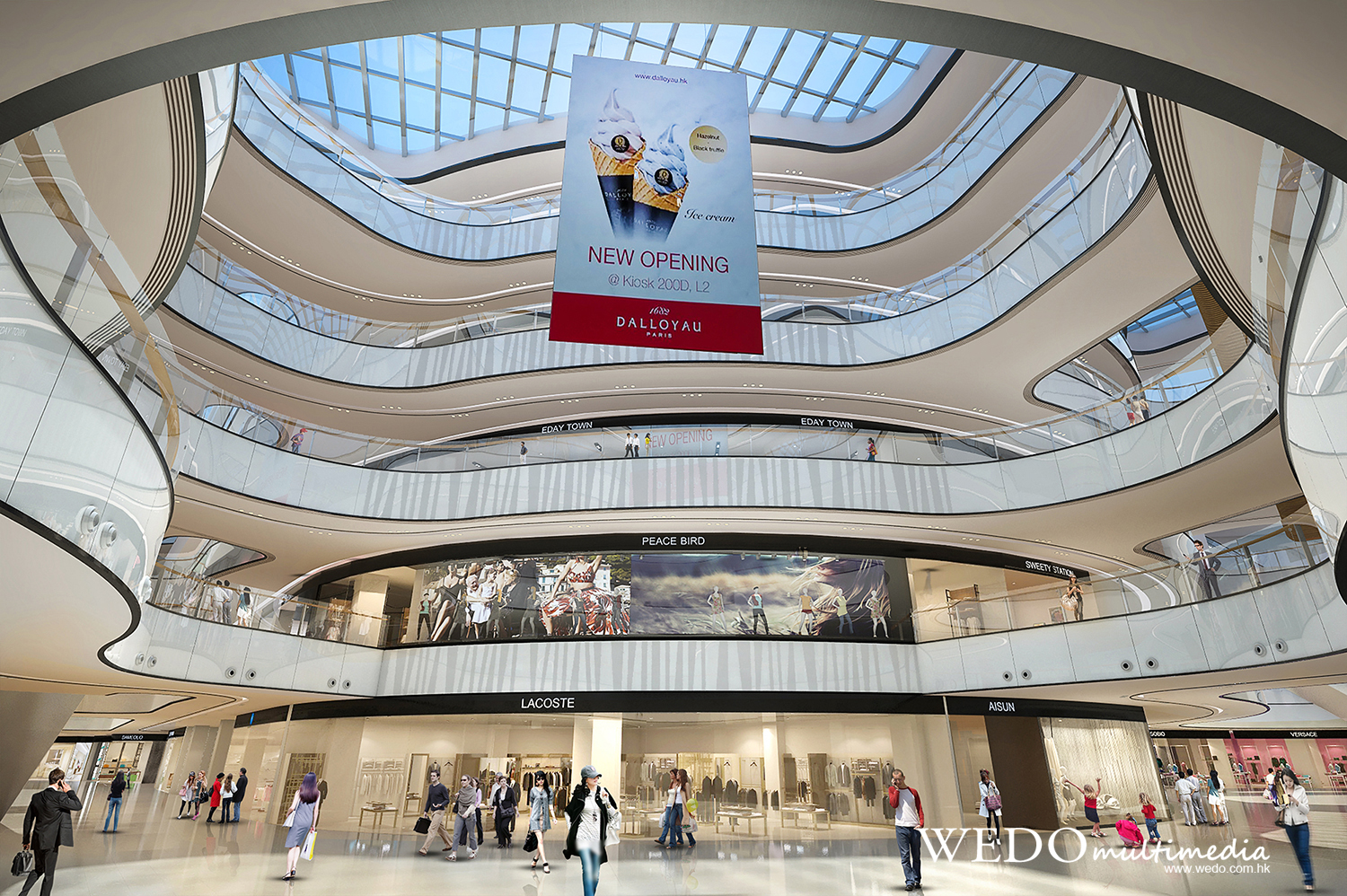 3d rendering shopping mall retail visualization Atrium