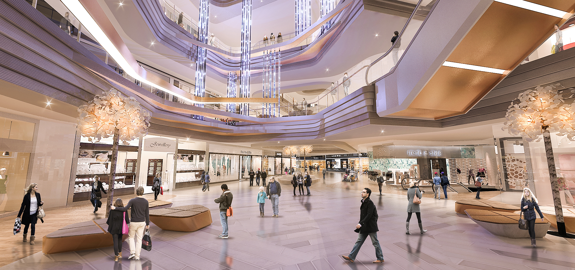 shopping mall 3D rendering